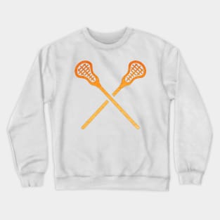 Lacrosse Stick Orange Crewneck Sweatshirt